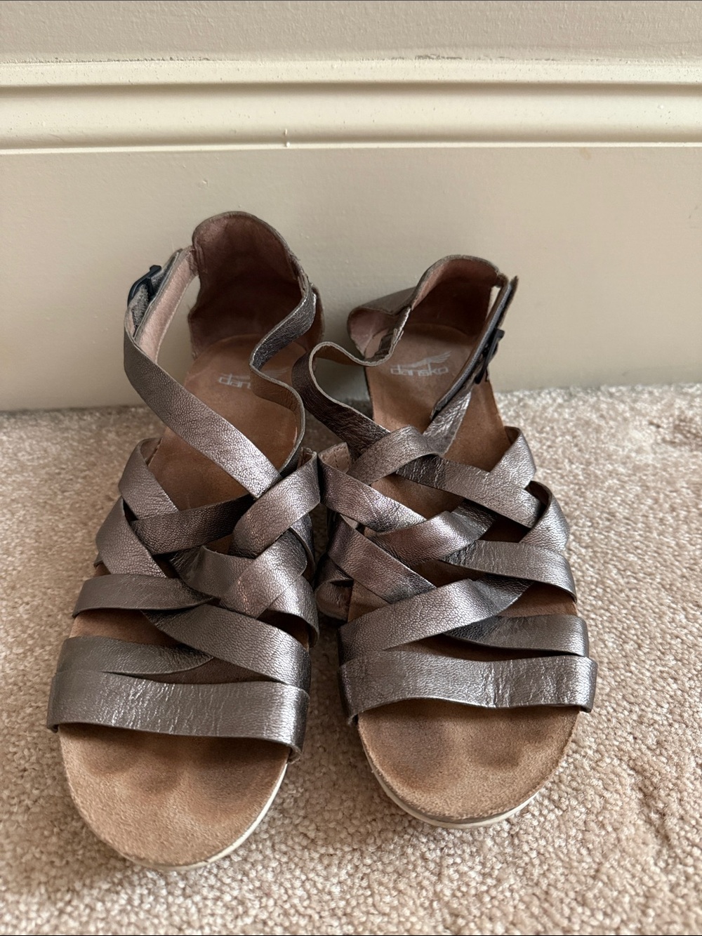 Dansko Bronze Metallic Strappy Sandals